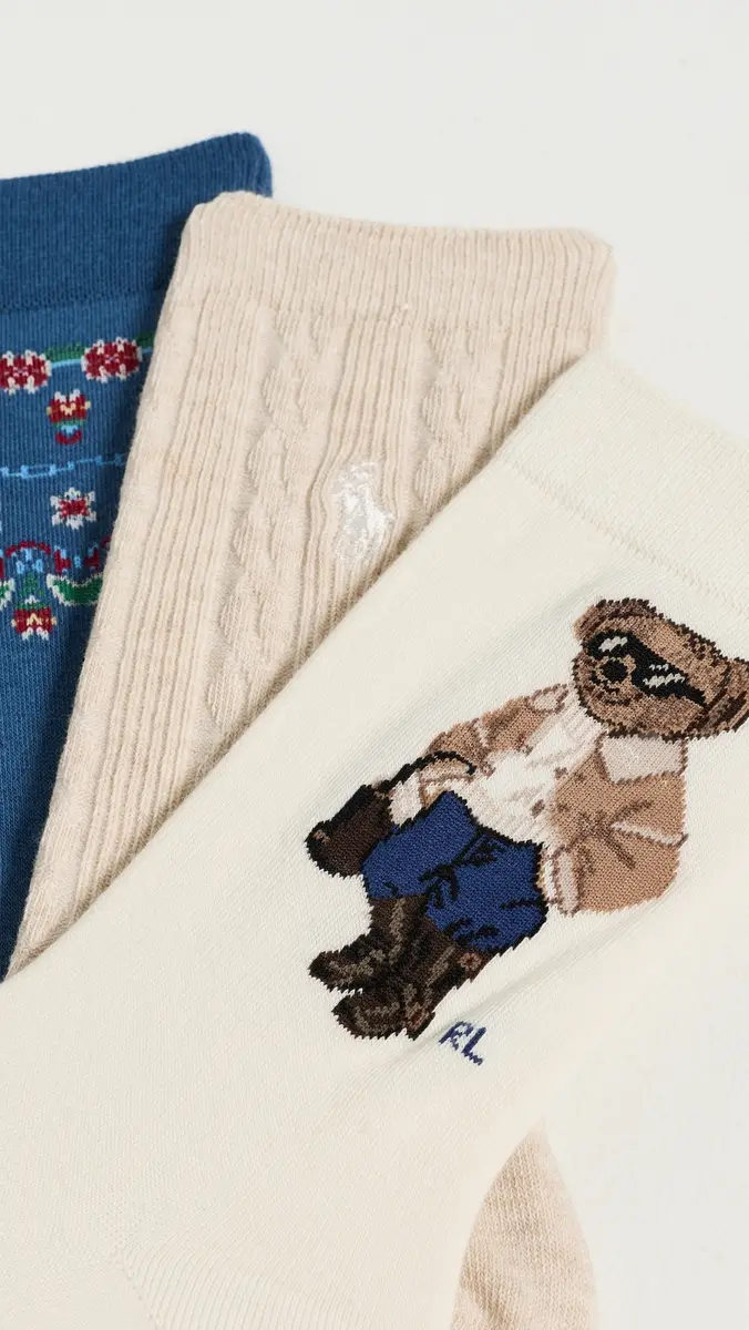 Polo Ralph Lauren Winter Bear Socks 3-Pack | Thumbnail 3