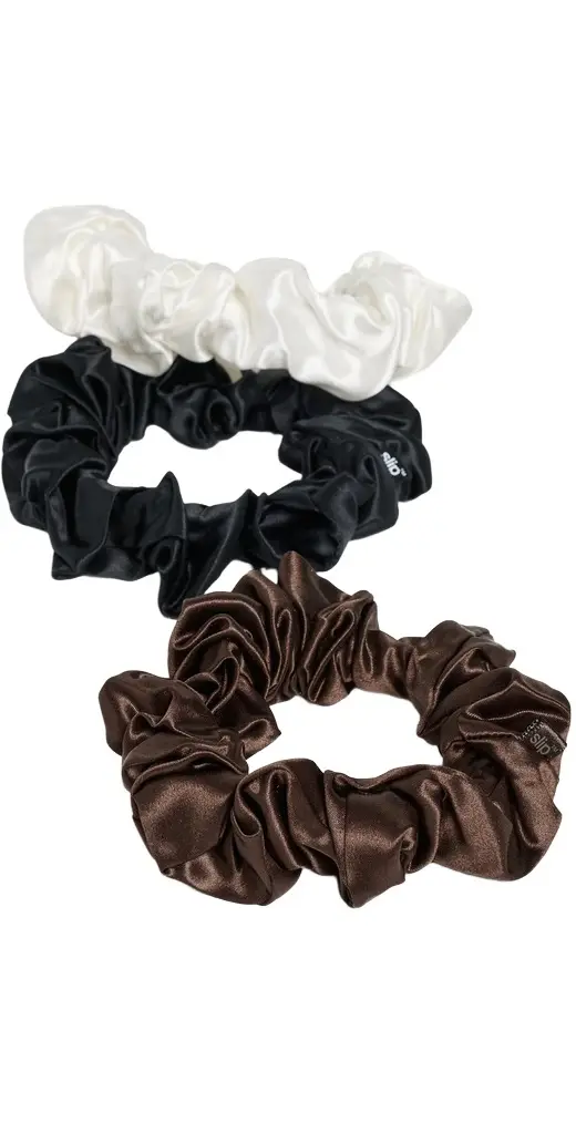 Pure Silk Large Cracker Scrunchie Set of 3 Pure Silk Large Cracker Scrunchie Set of 3