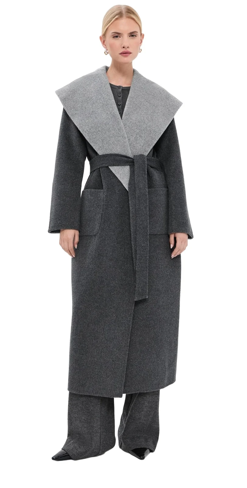 Allura Reversible Belted Double-Faced Wool Coat