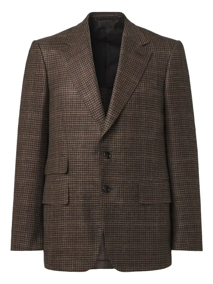 Tom Ford Houndstooth wool, silk, and linen blazer