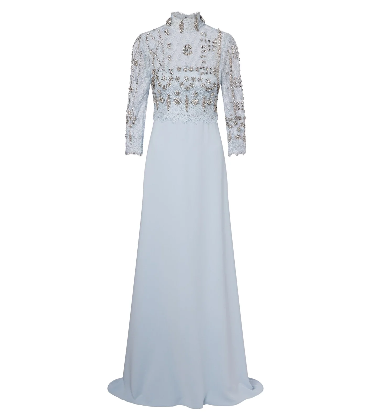 Brona embellished lace-paneled crêpe gown Brona embellished lace-paneled crêpe gown