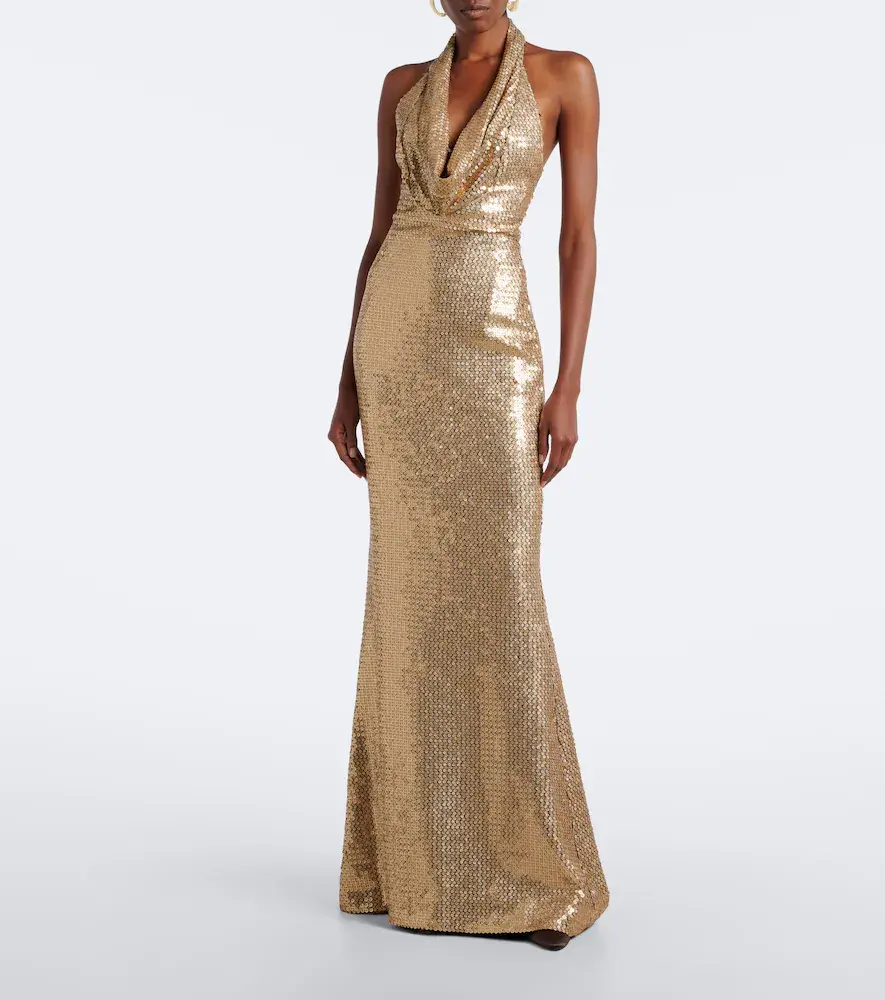 Elie Saab Sequined halterneck gown | Thumbnail 4