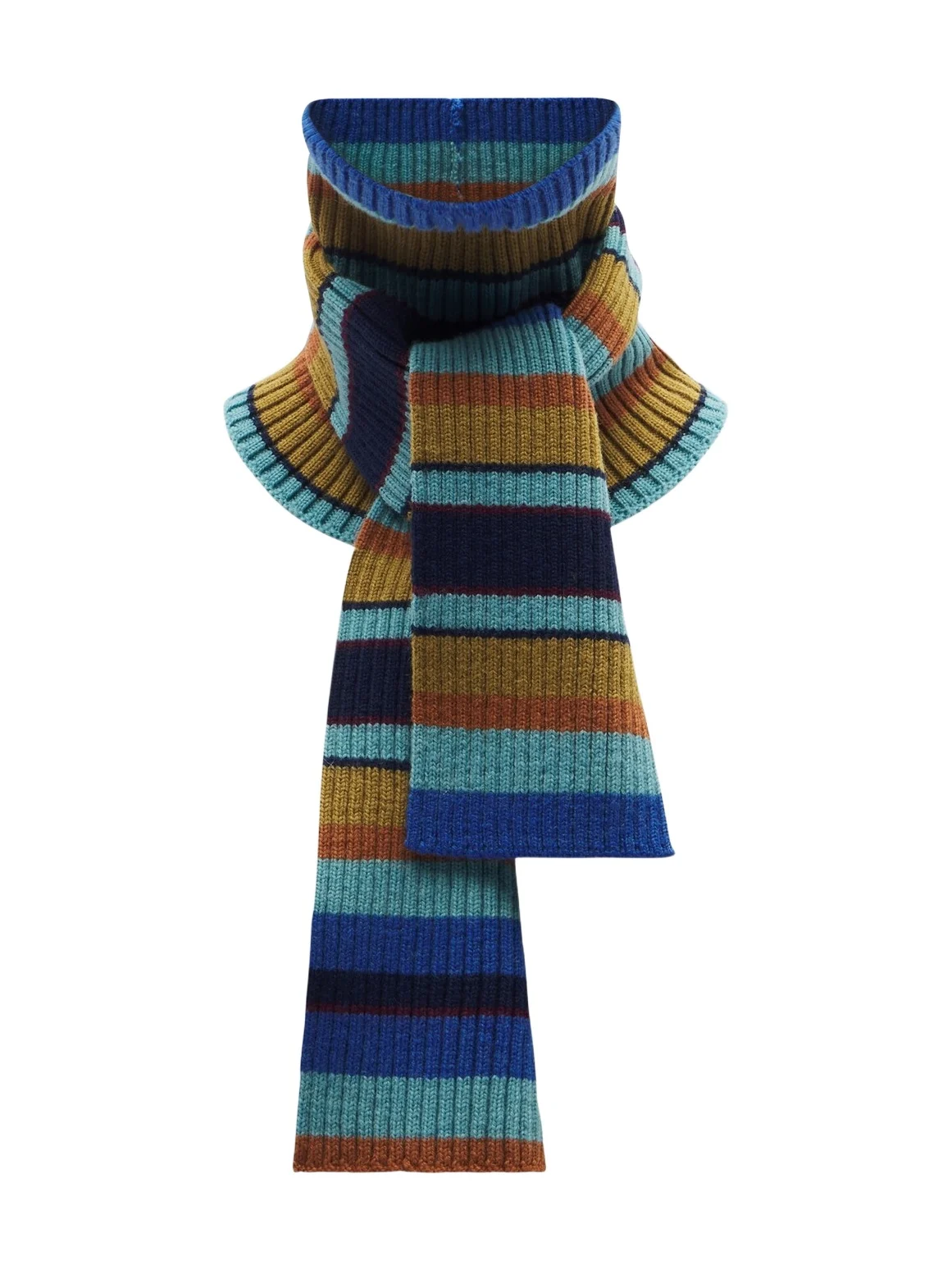 Dries Van Noten Ribbed-knit striped wool scarf