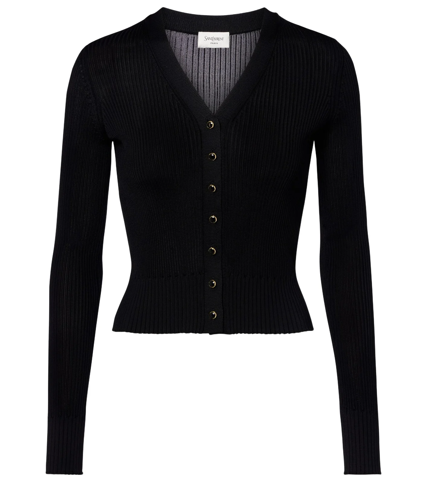 Ribbed-knit wool, cashmere, silk cardigan Ribbed-knit wool, cashmere, silk cardigan