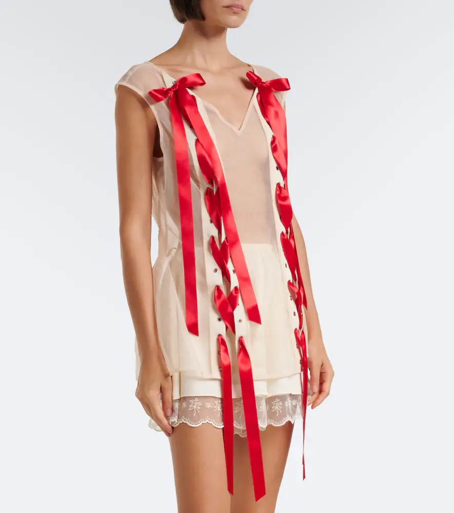 Simone Rocha Unraveling bow-detail sheer top | Thumbnail 6 Simone Rocha Unraveling bow-detail sheer top | Thumbnail 6