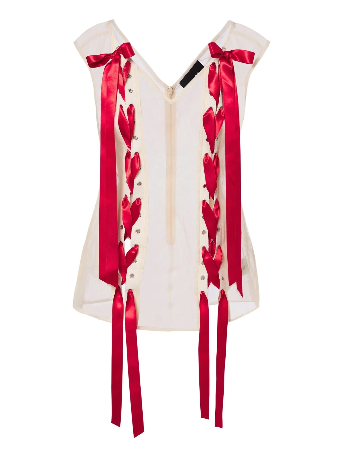 Simone Rocha Unraveling bow-detail sheer top