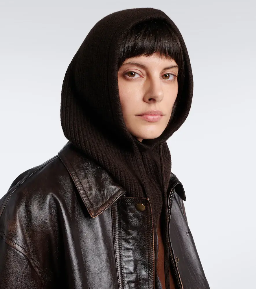 Prada Ribbed-knit wool and cashmere hood | Thumbnail 4 Prada Ribbed-knit wool and cashmere hood | Thumbnail 4
