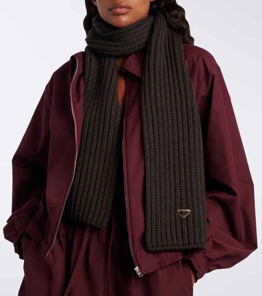 Prada Ribbed-knit virgin wool scarf | Thumbnail 5 Prada Ribbed-knit virgin wool scarf | Thumbnail 5