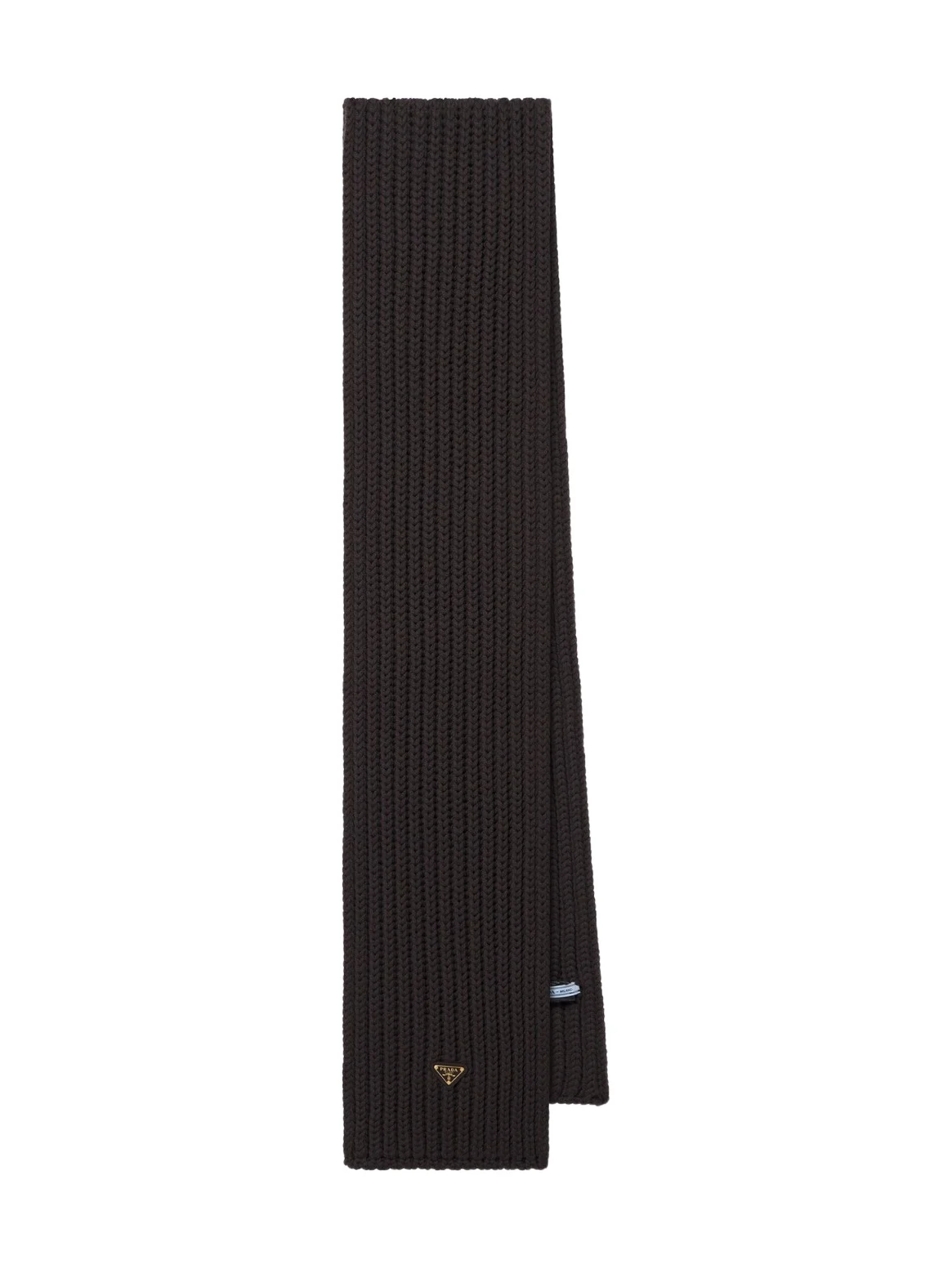 Prada Ribbed-knit virgin wool scarf