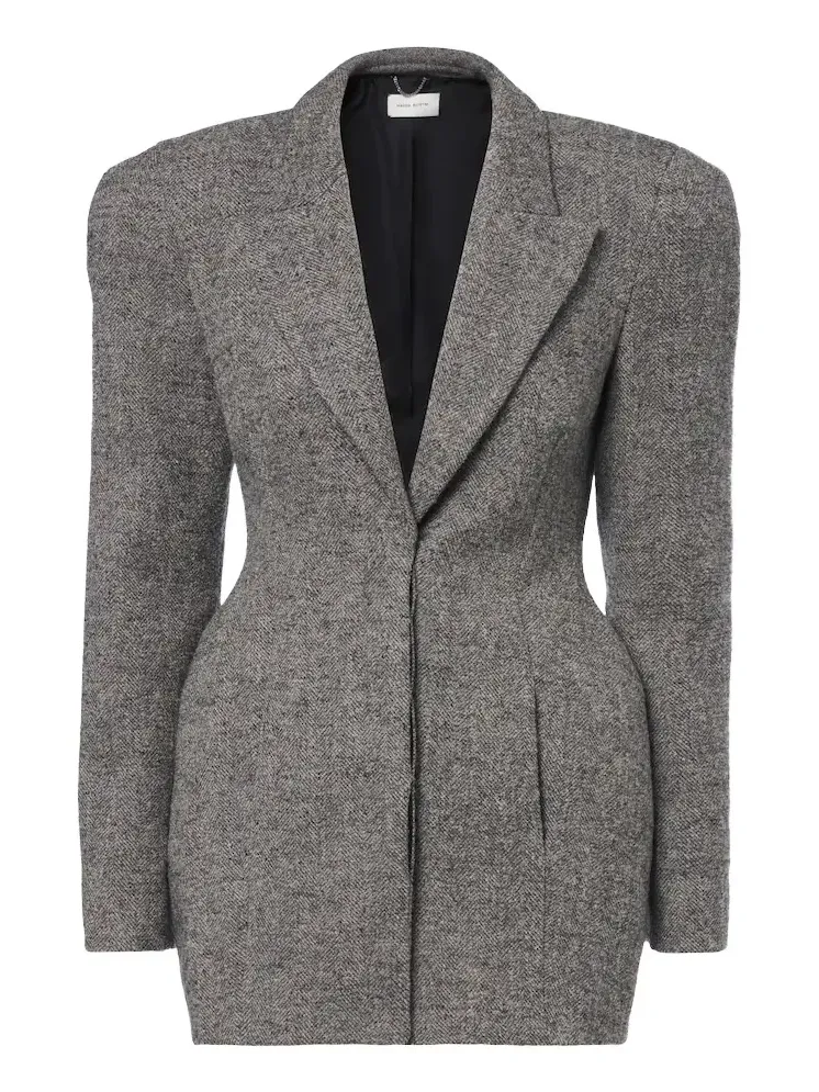 Herringbone wool-blend blazer dress Herringbone wool-blend blazer dress
