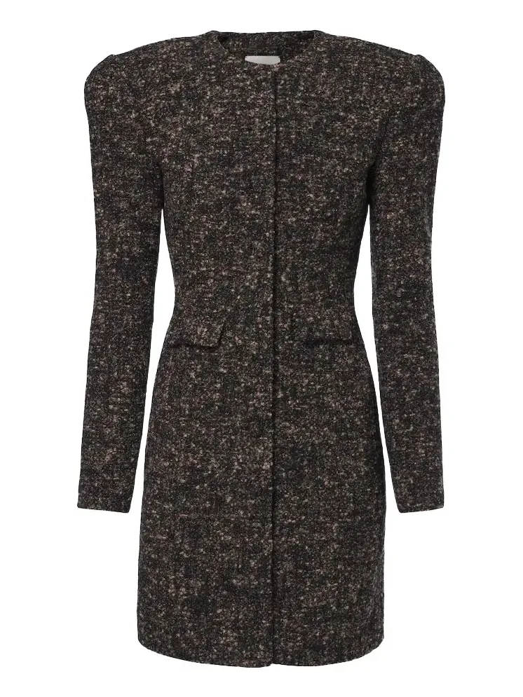 Bouclé wool-blend blazer dress