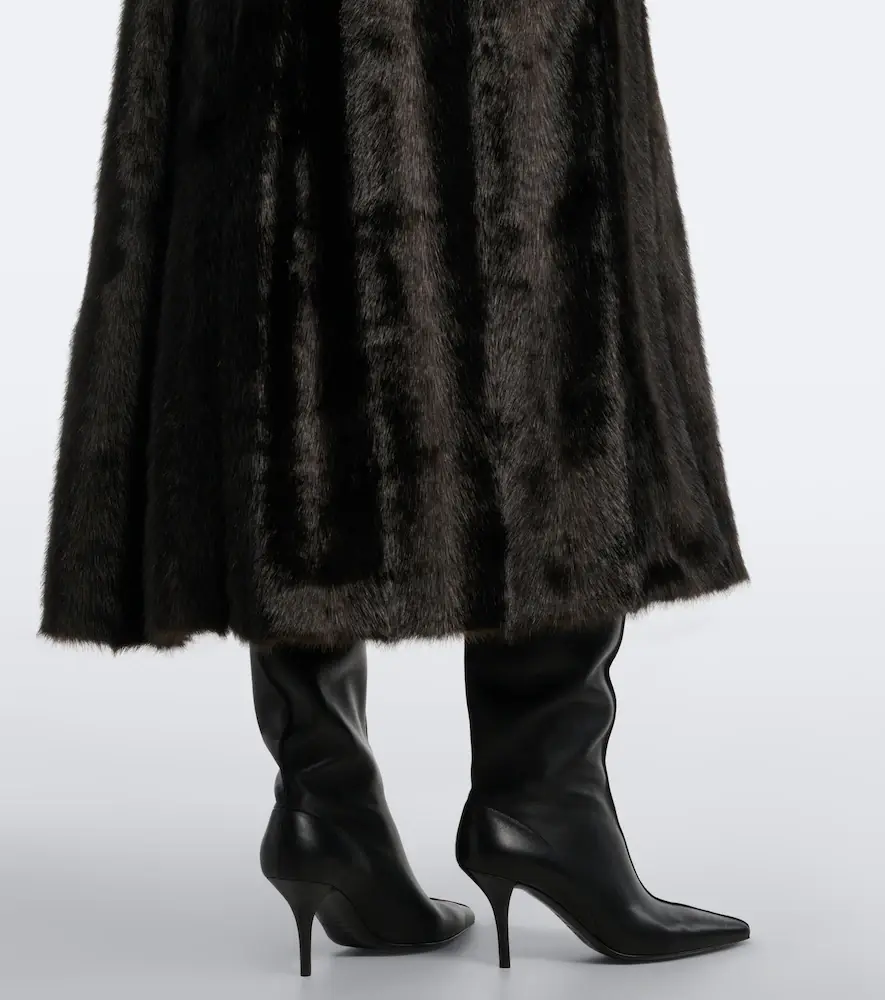 Magda Butrym Belted leather-trimmed coat | Thumbnail 5