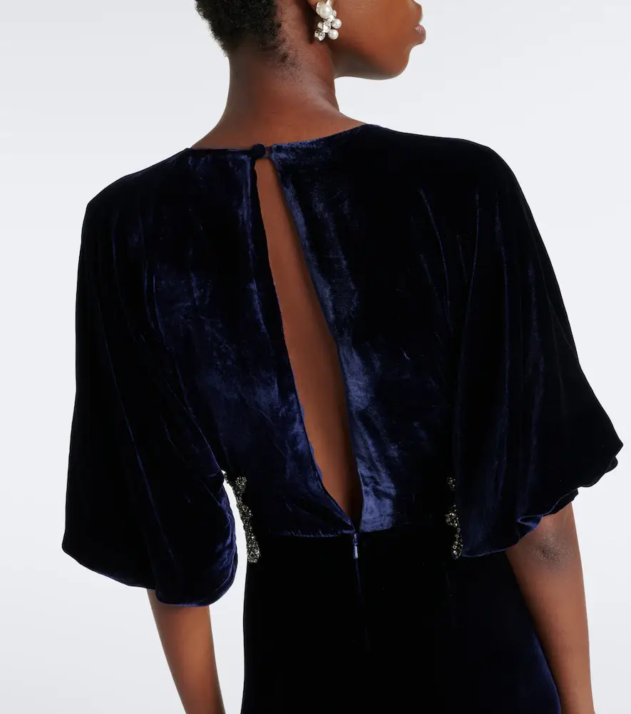 Costarellos Crystal-embellished velvet gown | Thumbnail 2