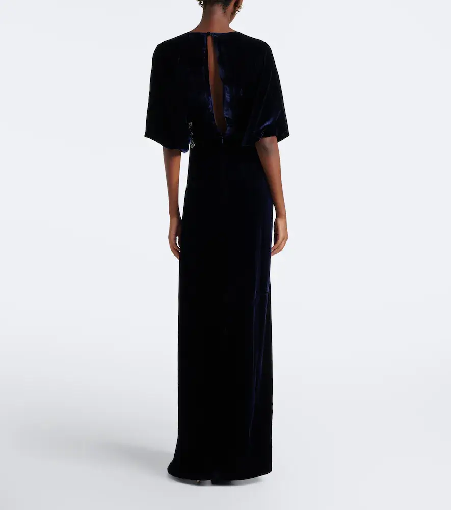 Costarellos Crystal-embellished velvet gown | Thumbnail 3