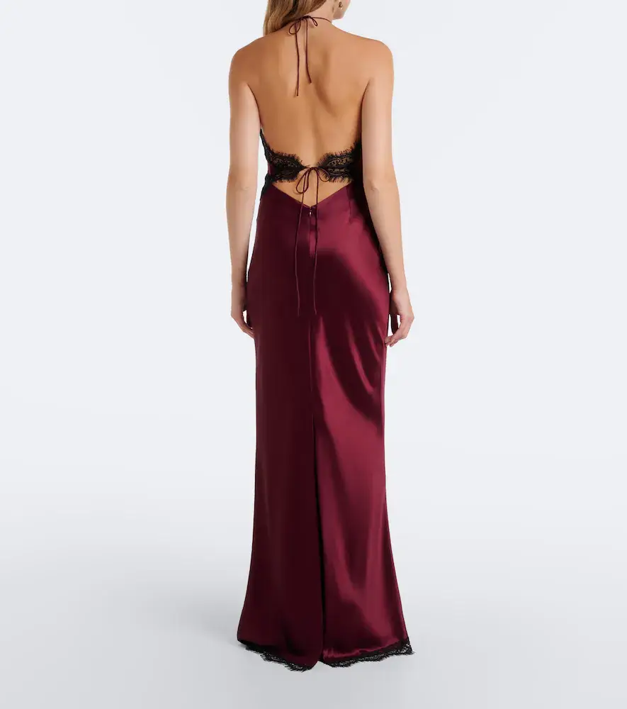 Retrofête Retrofête Everly lace-trimmed satin maxi dress | Thumbnail 2 Retrofête Retrofête Everly lace-trimmed satin maxi dress | Thumbnail 2