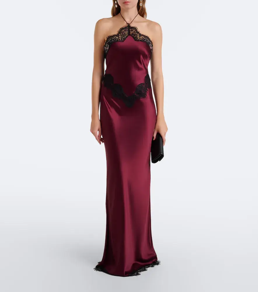 Retrofête Retrofête Everly lace-trimmed satin maxi dress | Thumbnail 3 Retrofête Retrofête Everly lace-trimmed satin maxi dress | Thumbnail 3
