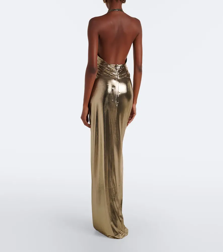 Retrofête Retrofête Anida gathered halterneck gown | Thumbnail 5 Retrofête Retrofête Anida gathered halterneck gown | Thumbnail 5