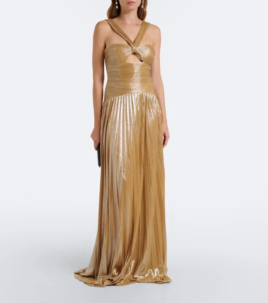Retrofête Solace plissé halterneck gown | Thumbnail 3