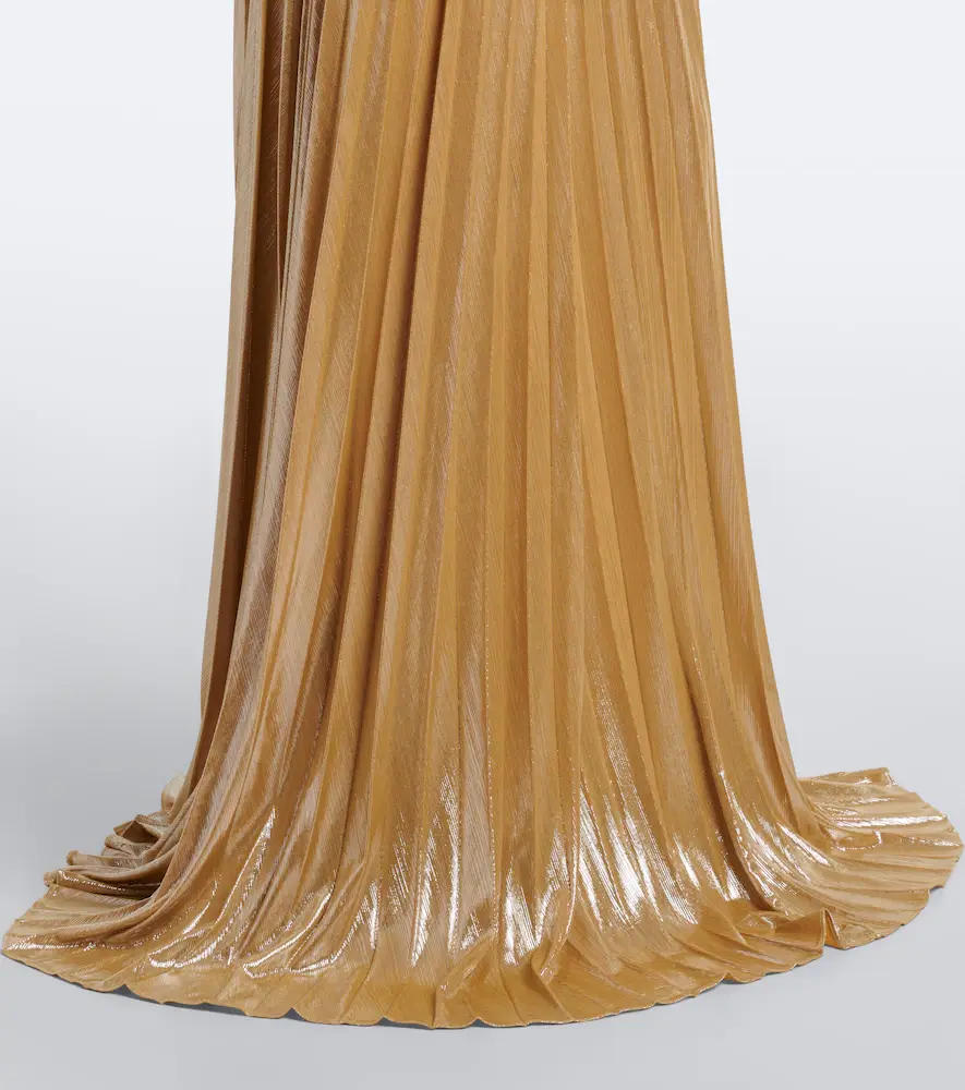 Retrofête Solace plissé halterneck gown | Thumbnail 5