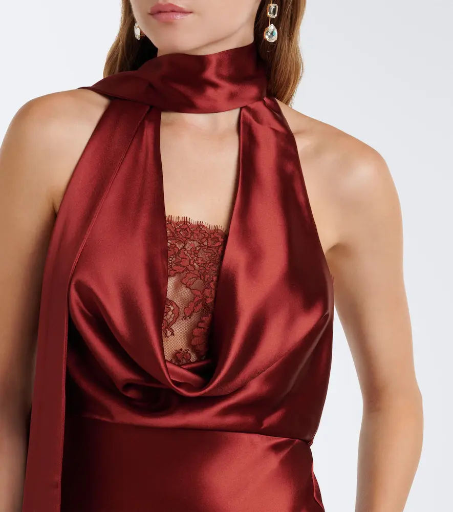 Retrofête Retrofête Melly satin halterneck gown | Thumbnail 2 Retrofête Retrofête Melly satin halterneck gown | Thumbnail 2