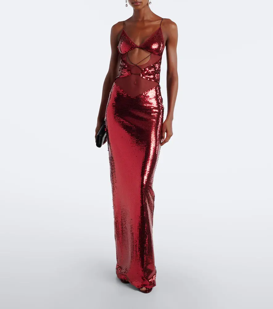 Nensi Dojaka Sequined cutout gown | Thumbnail 4