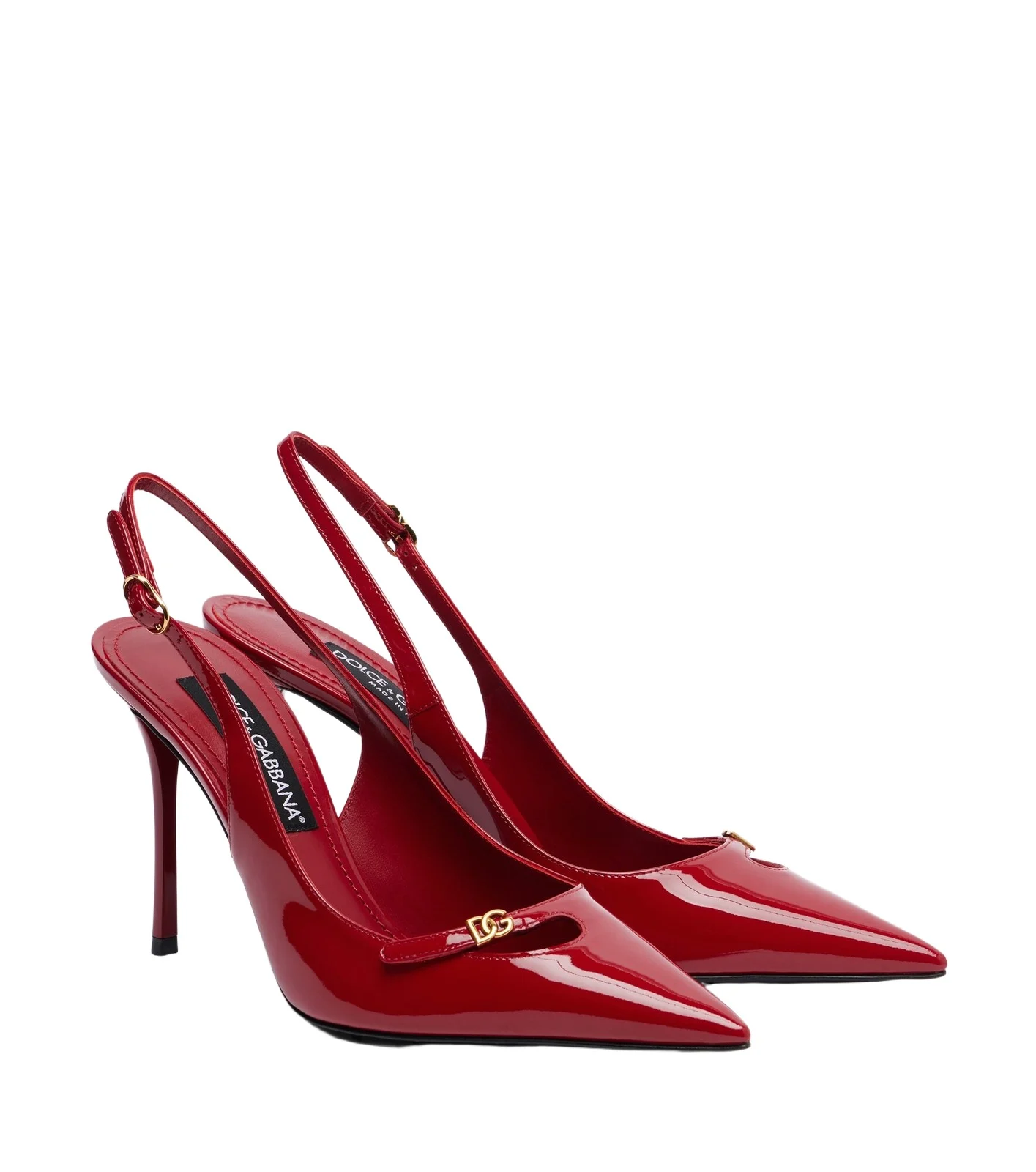 Dolce & Gabbana DG patent leather slingback pumps