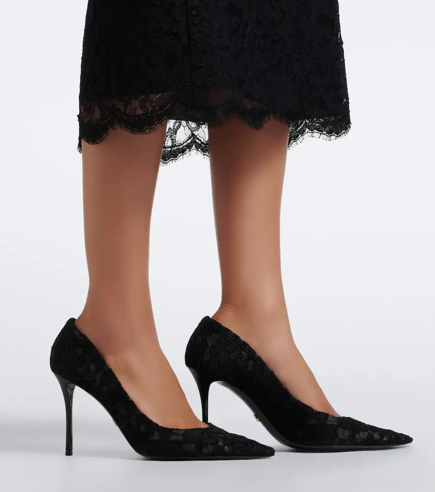 Dolce & Gabbana Leather-trimmed lace pumps | Thumbnail 5 Dolce & Gabbana Leather-trimmed lace pumps | Thumbnail 5