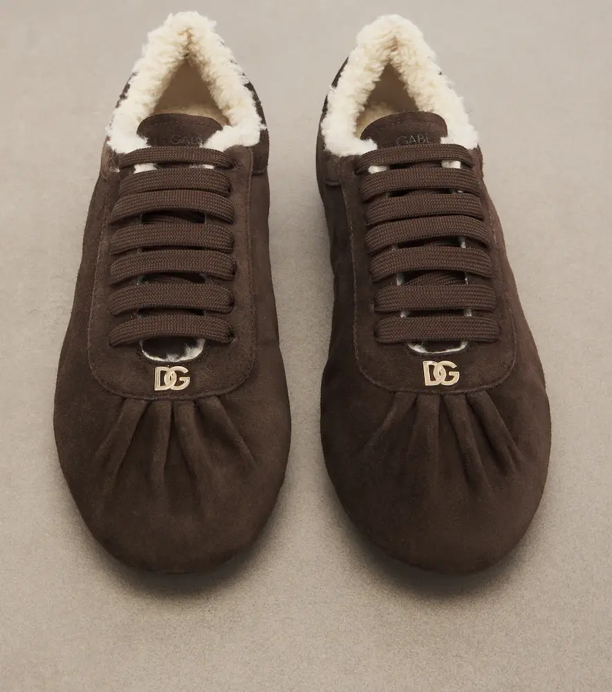 Dolce & Gabbana DG teddy-trimmed suede sneakers | Thumbnail 3 Dolce & Gabbana DG teddy-trimmed suede sneakers | Thumbnail 3