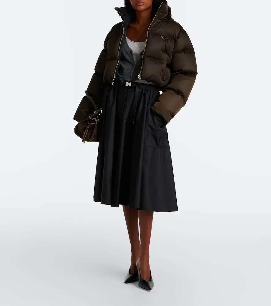 Prada Cropped Re-Nylon down jacket | Thumbnail 2 Prada Cropped Re-Nylon down jacket | Thumbnail 2