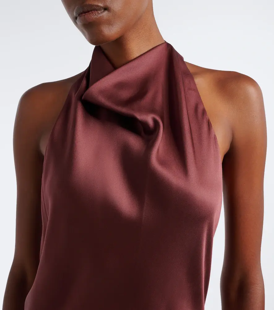 Brunello Cucinelli Halterneck silk satin gown | Thumbnail 3 Brunello Cucinelli Halterneck silk satin gown | Thumbnail 3