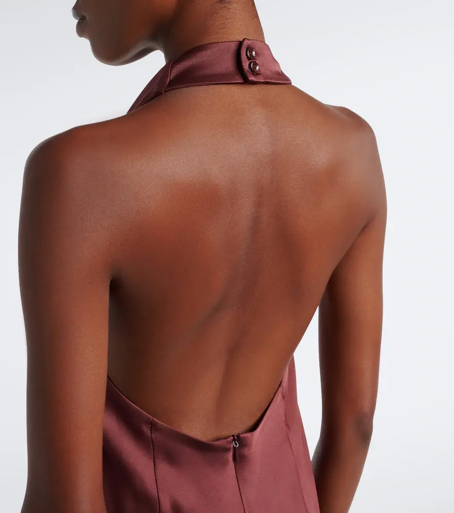 Brunello Cucinelli Halterneck silk satin gown | Thumbnail 6 Brunello Cucinelli Halterneck silk satin gown | Thumbnail 6