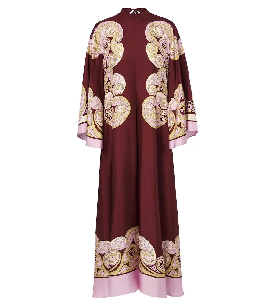 Kells Swirl silk satin maxi dress Kells Swirl silk satin maxi dress