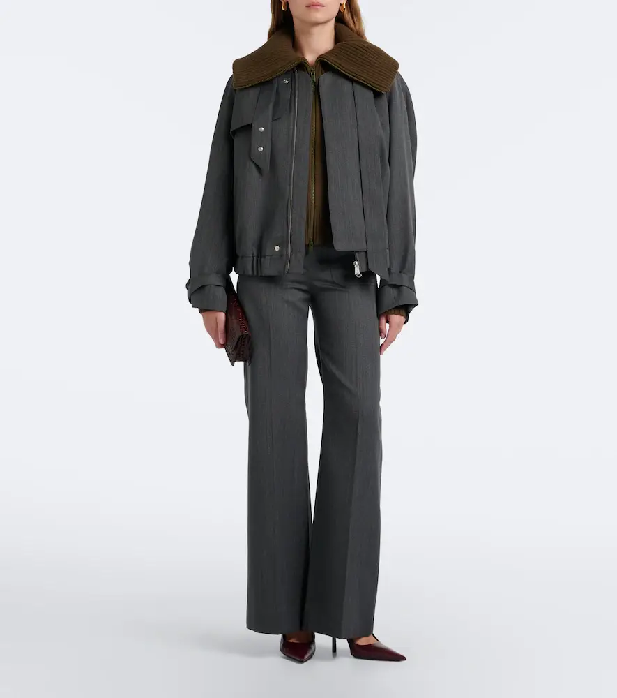 Victoria Beckham Virgin wool bomber jacket | Thumbnail 4 Victoria Beckham Virgin wool bomber jacket | Thumbnail 4
