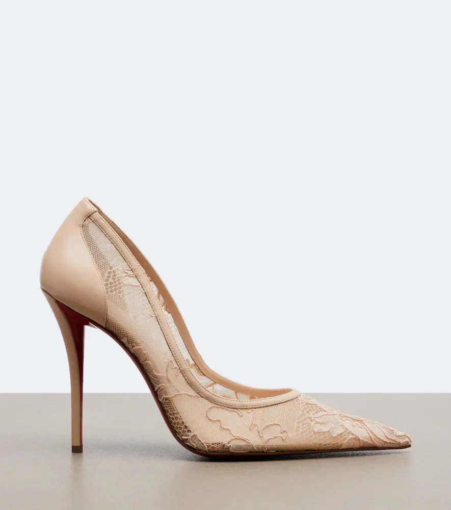 Christian Louboutin Miss Z leather-trimmed lace pumps | Thumbnail 3 Christian Louboutin Miss Z leather-trimmed lace pumps | Thumbnail 3