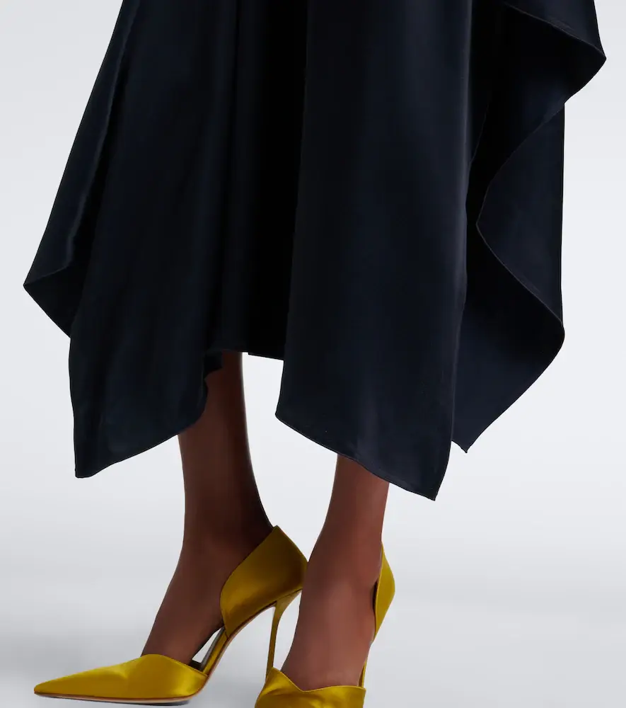Victoria Beckham Draped satin midi dress | Thumbnail 4 Victoria Beckham Draped satin midi dress | Thumbnail 4