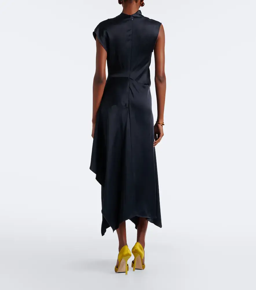 Victoria Beckham Draped satin midi dress | Thumbnail 5 Victoria Beckham Draped satin midi dress | Thumbnail 5