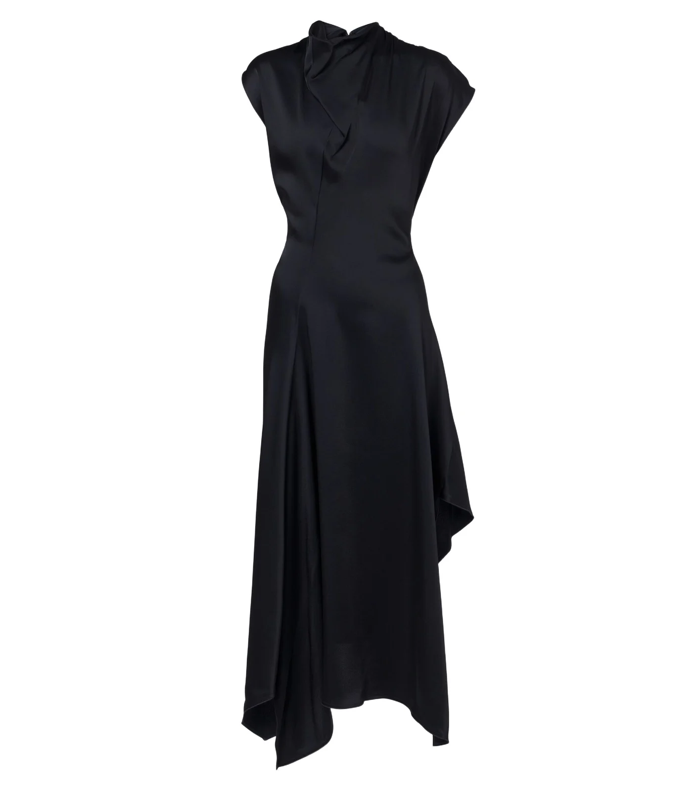 Draped satin midi dress