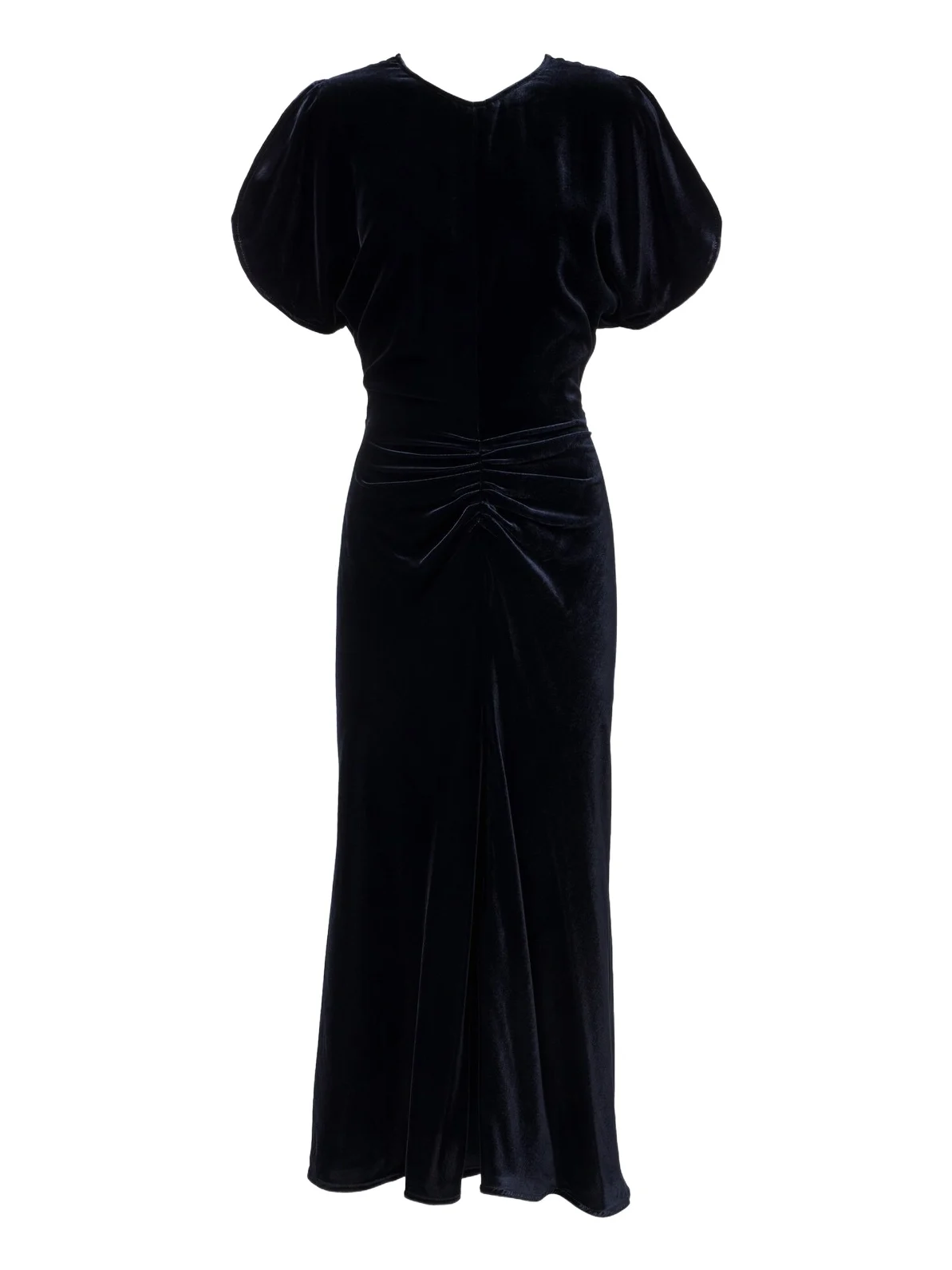 Victoria Beckham Bela gathered velvet midi dress | Thumbnail 1 Victoria Beckham Bela gathered velvet midi dress | Thumbnail 1