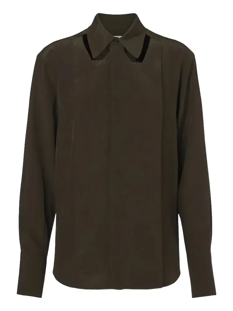 Victoria Beckham Cutout silk crêpe de chine blouse