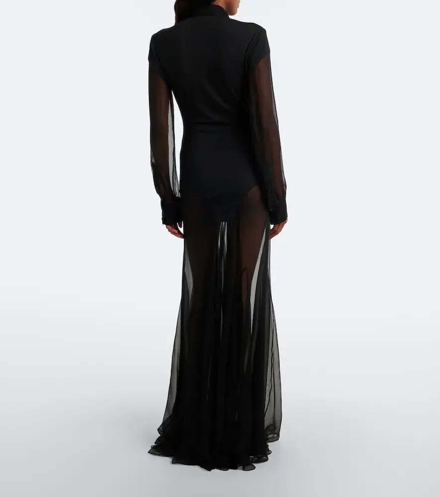 Jean Paul Gaultier Knitted silk-trimmed shirt dress | Thumbnail 6 Jean Paul Gaultier Knitted silk-trimmed shirt dress | Thumbnail 6
