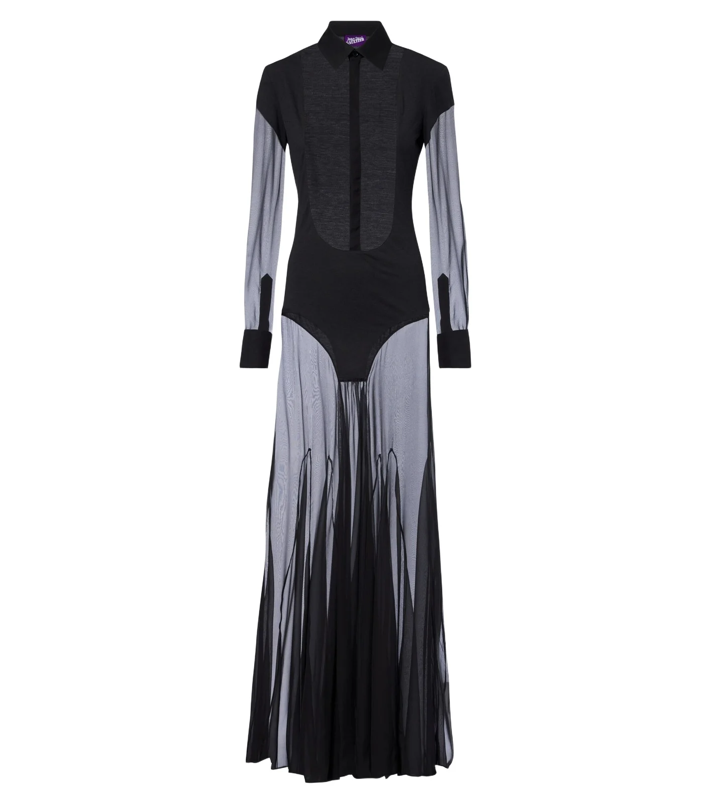 Jean Paul Gaultier Knitted silk-trimmed shirt dress