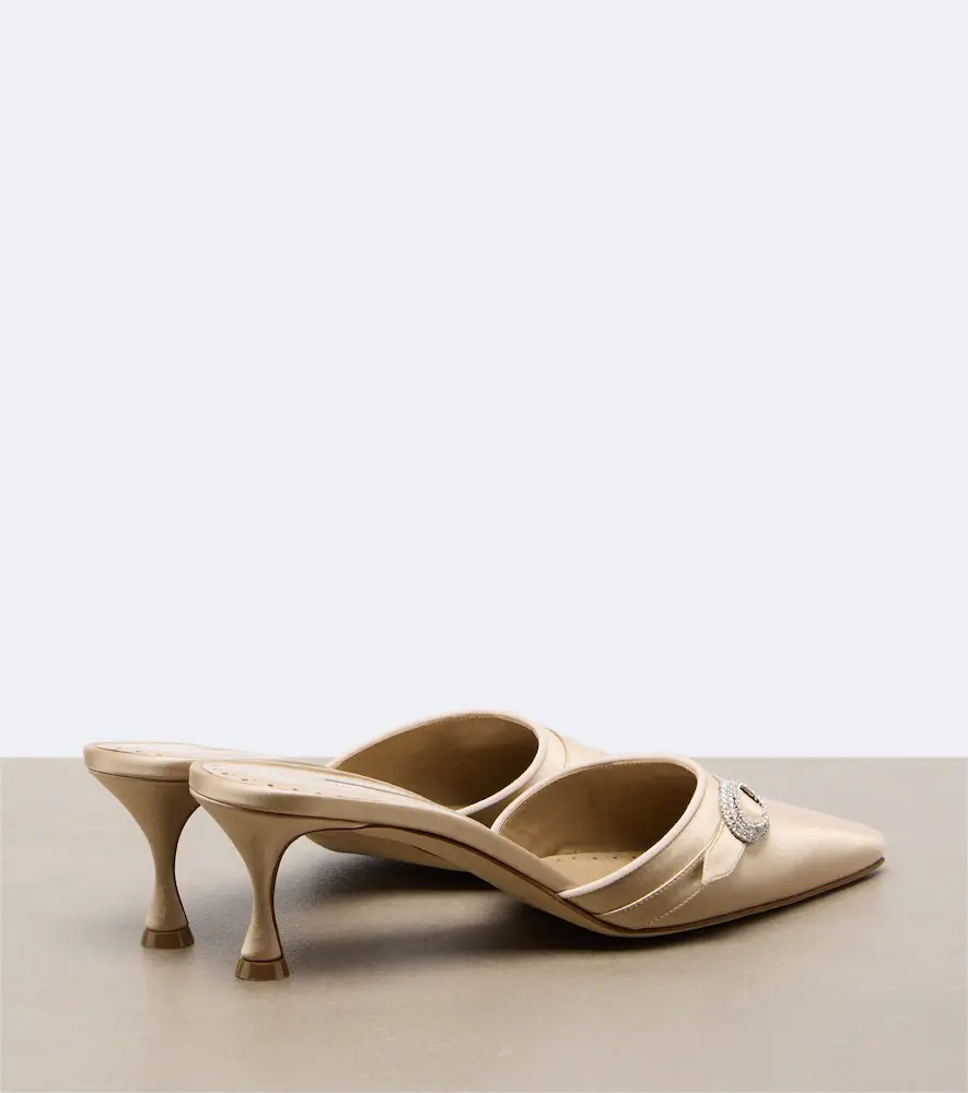 Manolo Blahnik Embellished satin mules | Thumbnail 4