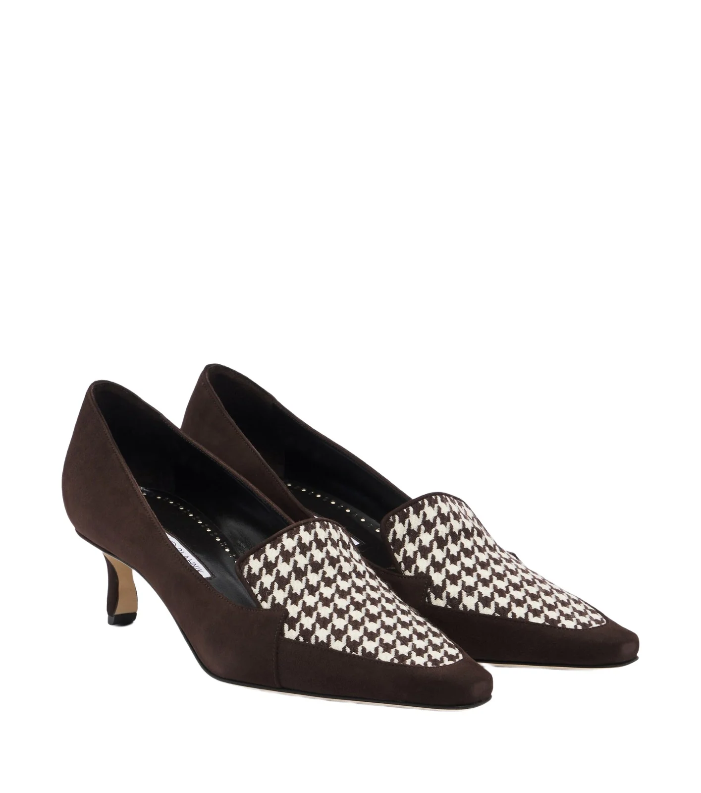 Manolo Blahnik Petusi houndstooth suede pumps