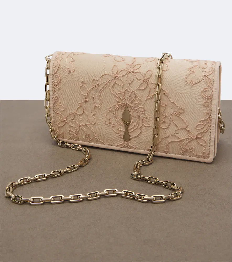 Christian Louboutin Bettina Small lace crêpe satin clutch | Thumbnail 4
