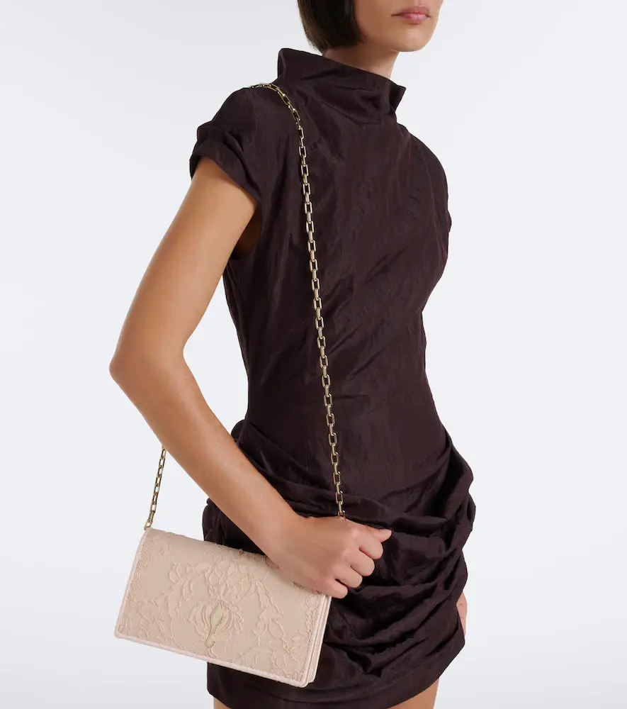 Christian Louboutin Bettina Small lace crêpe satin clutch | Thumbnail 7