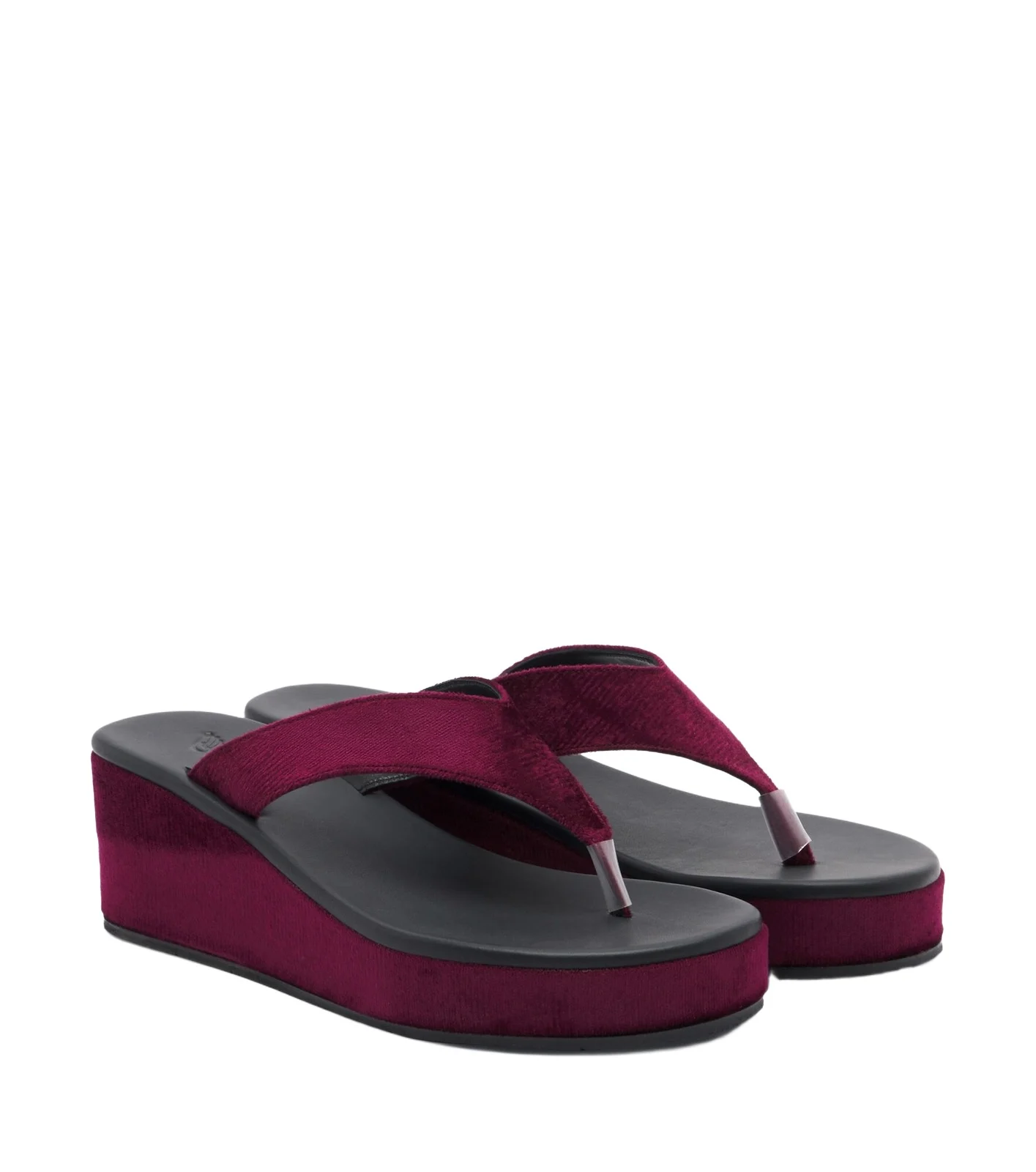 Ancient Greek Sandals Charys velvet platform thong sandals