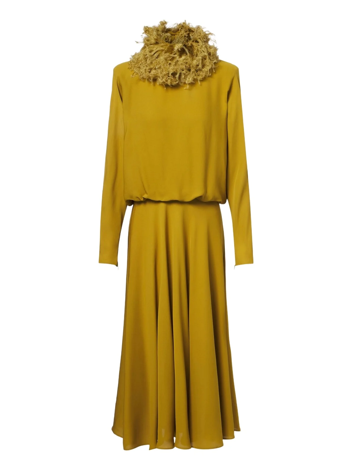 Valentino Garavani Feather-trimmed silk georgette midi dress