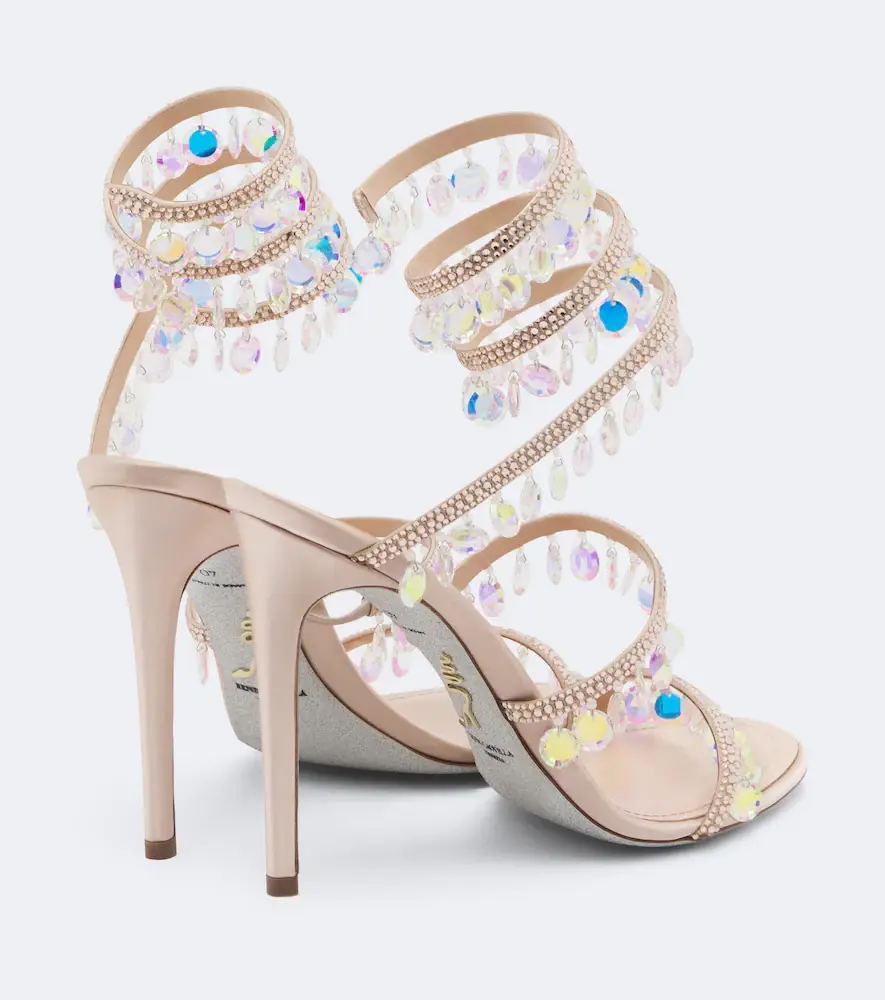 René Caovilla Chandelier embellished satin sandals | Thumbnail 2 René Caovilla Chandelier embellished satin sandals | Thumbnail 2