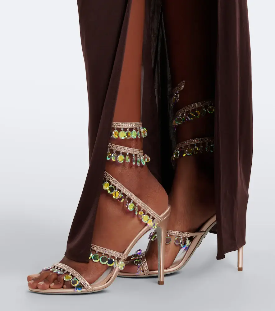 René Caovilla Chandelier embellished satin sandals | Thumbnail 5 René Caovilla Chandelier embellished satin sandals | Thumbnail 5