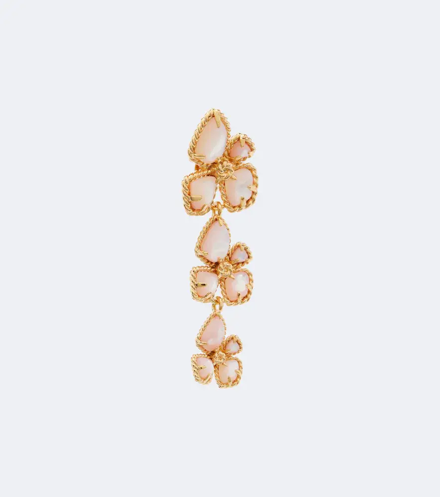 Zimmermann Bloom mother-of-pearl gold-plated drop earrings | Thumbnail 2